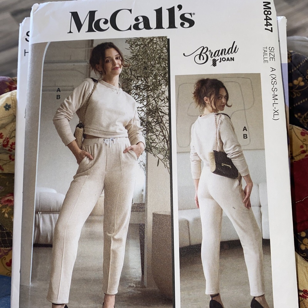 McCalls Brandi Joan Pattern M8447 Knit Sweatshirt Joggers Size XS-XL UNCUT 2024
